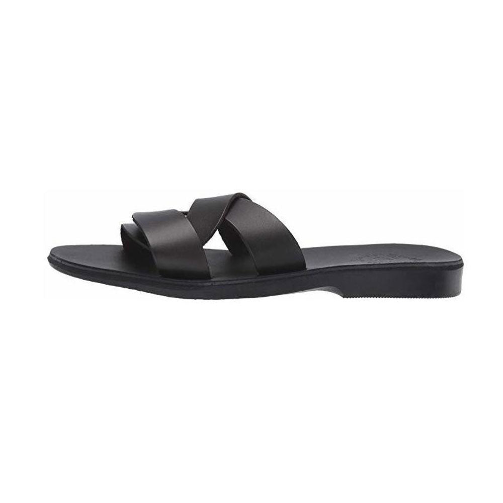 xEmily Black, handmade leather slide sandals - right View