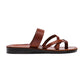 Exodus Honey, handmade leather slide sandals with toe loop - Side View