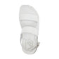 Golan white, handmade leather sandals with back strap  - Side View