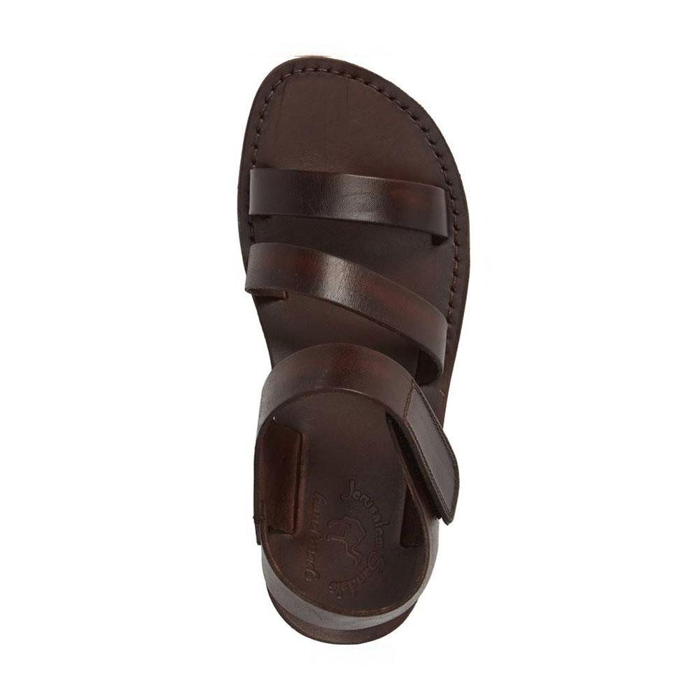 Jared brown, handmade leather sandals with back strap and toe loop- side View