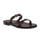 Joanna brown, handmade leather slide sandals - Front View