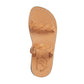 Joanna tan, handmade leather slide sandals - Side View