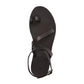 Mara black, handmade leather sandals with back strap and toe loop- Side View