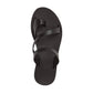 Noah black, handmade leather slide sandals with toe loop - Side View