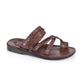 Rachel Brown , handmade leather slide sandals with toe loop - Front View