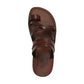 Rachel Brown , handmade leather slide sandals with toe loop - Top View