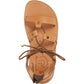 Rebecca Tan, handmade leather sandals with back strap  - Side View