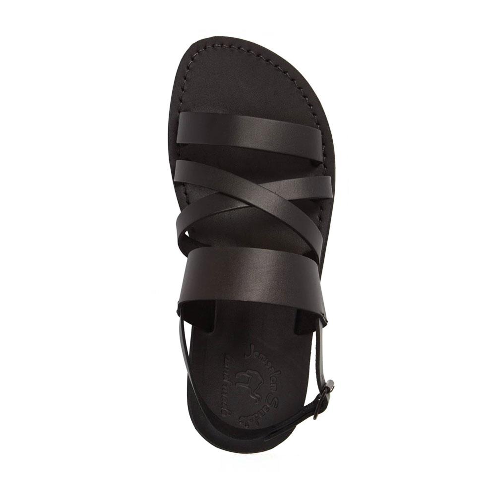 Silas Black Leather Sandals - Men's Buckle Sandals – Jerusalem Sandals