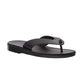 Solomon black, handmade leather slide sandals - Front View