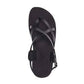 Tamar buckle black, handmade leather sandals with back strap - Front View