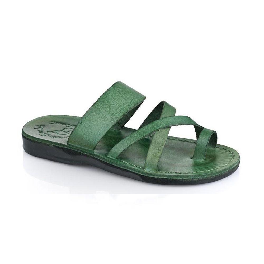 The Good Shepherd | Green Leather Toe Loop Sandal – Jerusalem Sandals