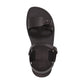 The Original black, handmade leather sandals with back strap  - side View