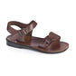 The Original brown, handmade leather sandals with back strap  - Front View