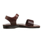 The Original brown, handmade leather sandals with back strap - left View