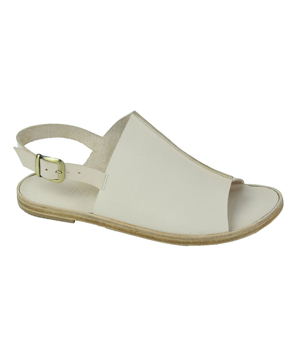 Montana Blvd natural, handmade leather with back strap buckle sandals - Side View